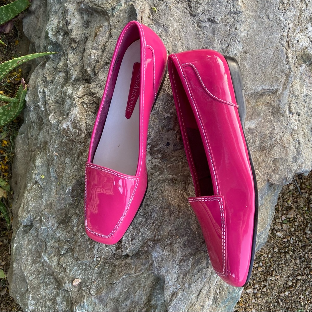 Pink Patent Leather Slip on Loafers by Enzo Angiolini⭐️EXCELLENT CONDITION